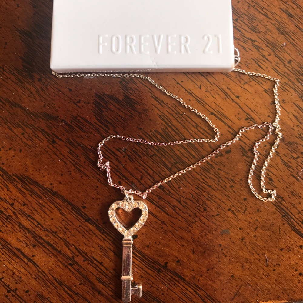 Forever 21 Heart Key Necklace